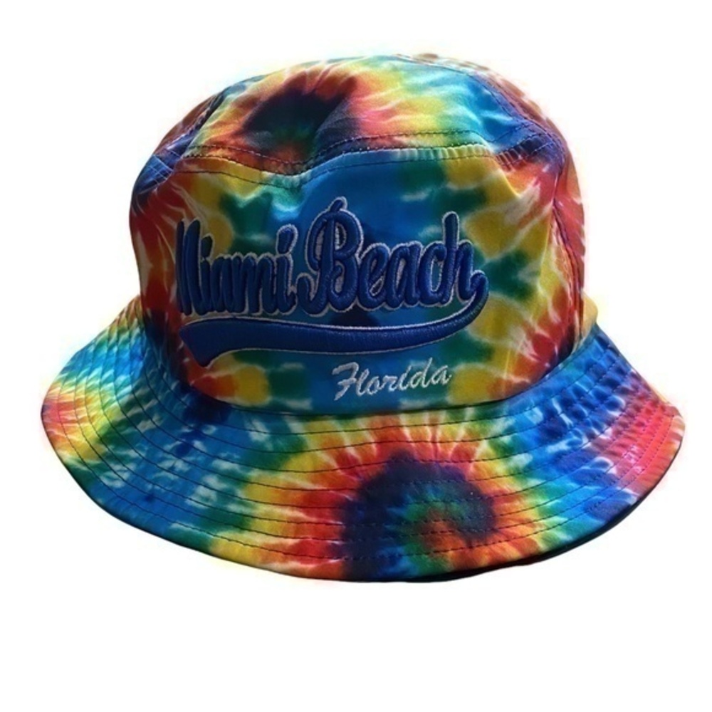 Free Style Miami Beach Florida Tie Dye Bucket Hat Unisex